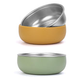 ShineMe baby bowls 2-pack with stainless inner shell for durable kid meals.