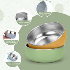 ShineMe bowls use SUS304 stainless steel, safe and break-proof for toddlers.