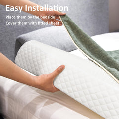 Shinnwa non-slip bumper with gel bottom keeps the rail in place for quiet nights.