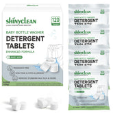 Shinyclean 120pcs baby bottle tablets shown for universal cleaning compatibility