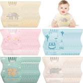 Shinymoon disposable baby bibs travel pack with colorful patterns for mess-free outings
