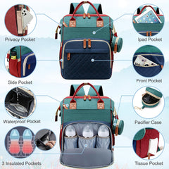 SHITIESHOU diaper bag backpack insulated bottle pockets keep milk or formula warm or cool.