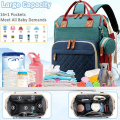 SHITIESHOU diaper bag backpack interior pockets organized for quick access to baby items.