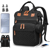 SHITIESHOU diaper bag backpack with a roomy main compartment for baby and mom's items.