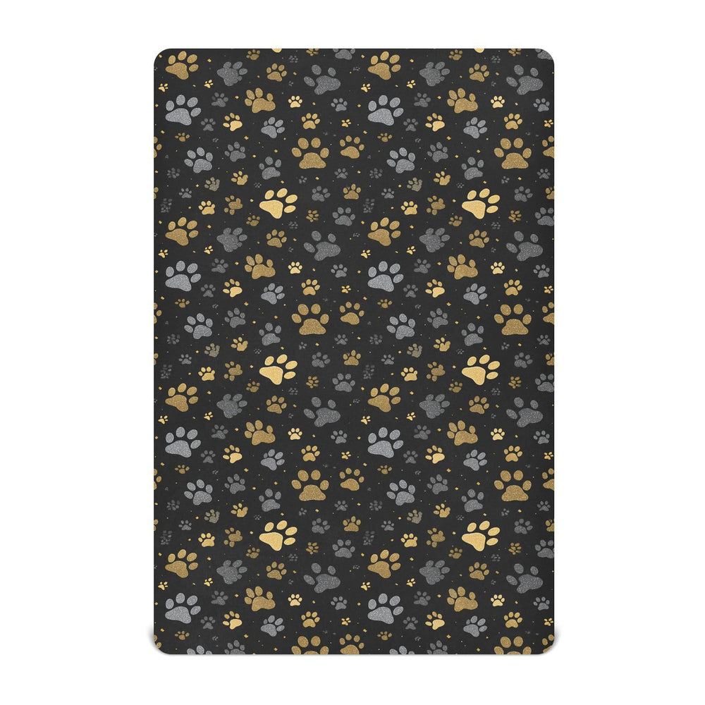 SHJI baby crib sheet with dog paw print design, soft and skin-friendly.