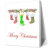 SHLINCO handprint keepsake kit canvas showing baby's first Christmas on canvas