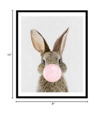 ShopHaven Nursery Bunny Print adds whimsical woodland vibes to a girl's bedroom.