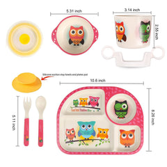 ShopWithGreen bamboo kids dinnerware bowl with bright colors