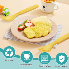 shopwithgreen bamboo toddler utensils colorful set helps kids pick their favorite tool.