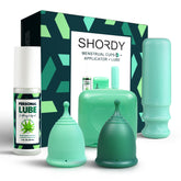 SHORDY menstrual cups set packaging for beginners