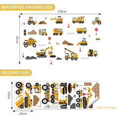 SHUCHING baby playroom decor with construction trucks brings vibrant, educational vibes.