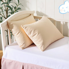 Shunjie.Home 2-pack toddler pillow protectors on bed for quick cleanup