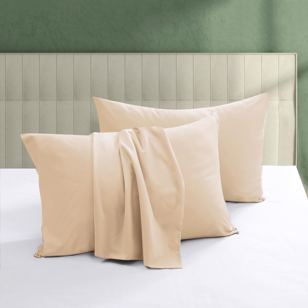 Shunjie.Home toddler beige pillowcase 13x18, two-pack for soft, breathable sleep.