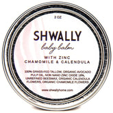 Shwally Tallow & Calendula Baby Bootie packshot highlighting edible ingredients for gentle care.