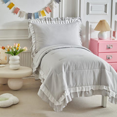 Shxime pillowcase with white ruffle fringe adds playful style to bedtime