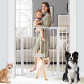 SHYUJAJIE 37-inch baby gate with cat door for safe stair doorway passage