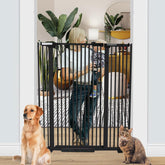 SHYUJAJIE 51.18-inch extra tall gate keeps pets safely contained at doorways.