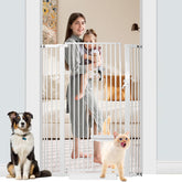 SHYUJAJIE 55-inch tall gate with cat door for doorways and stairs.