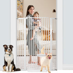 SHYUJAJIE 55-inch tall gate with cat door for doorways and stairs.