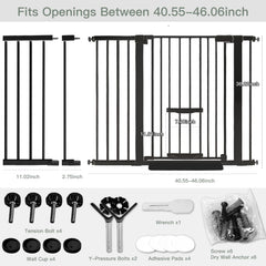 SHYUJAJIE auto-close gate supports one-handed use for busy caregivers.