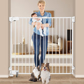 SHYUJAJIE no-bottom-bar gate assembly view, sturdy steel frame for a stable doorway setup.