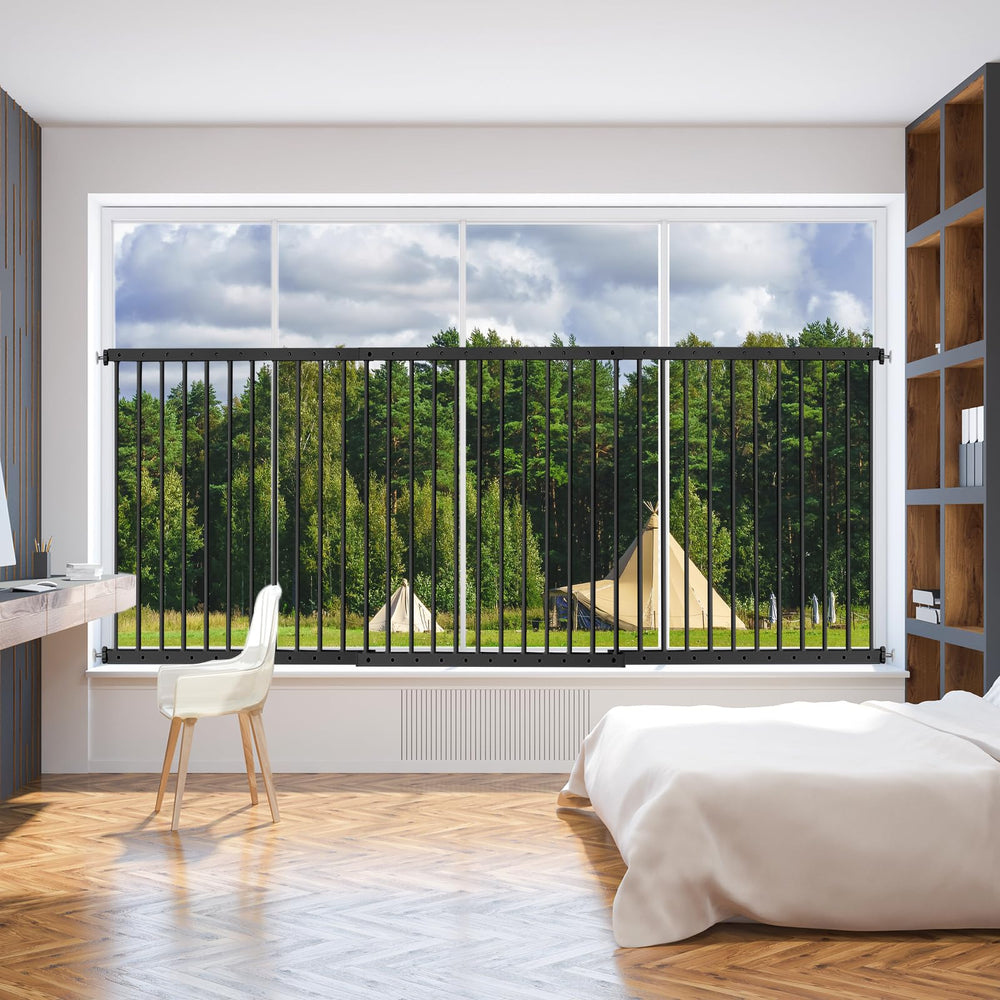 SHYUJAJIE window safety guard in black, durable steel for reliable protection.