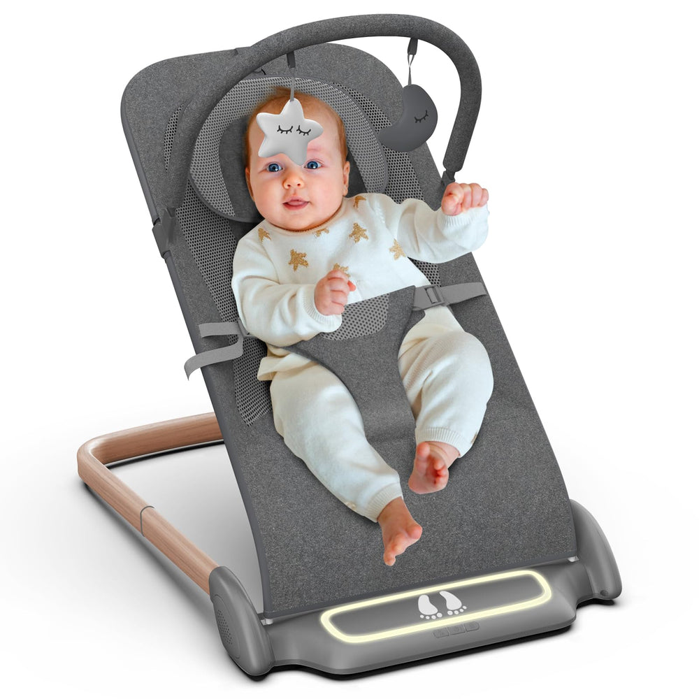 SYCYH baby bouncer seat with toy bar soothing infant during play