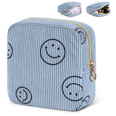 SIDESUGAR period bag in blue corduroy closed for discreet storage