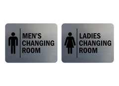 Signs ByLITA classic framed men's and ladies changing room signs in brushed silver for clear labeling
