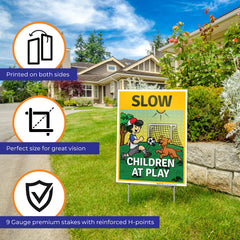 Sigo Signs two-pack with dog graphic, ideal for yard safety signage