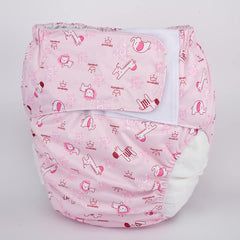 Sigzagor adult diaper pink animals back view showing full coverage and comfort