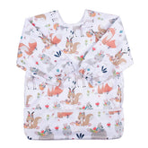 Sigzagor baby bib sleeved shirt with back pocket for easy storage