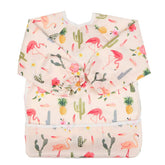 Sigzagor baby bib sleeved shirt with pocket front view protects clothes during meals.