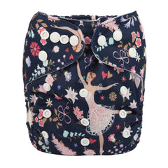 Sigzagor baby pocket diaper with closed snaps for adjustable, secure sizing on the go.
