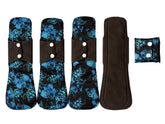 Sigzagor MUMBABY heavy-flow bamboo pad in blue turtles print offers long-lasting protection and comfort.