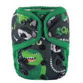 Sigzagor newborn diaper cover with front snaps for adjustable fit.