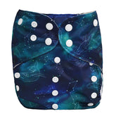 Sigzagor Whale Stars pocket diaper with adjustable snaps for growing toddlers