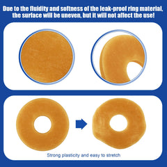Siifert hydrocolloid barrier ring is latex-free with strong adhesion and gentle removal.