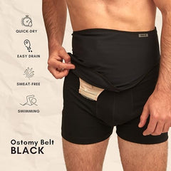 SIIL Ostomy Belt shows hidden zipper for easy pouch access during daily activity.