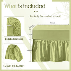 SiinvdaBZX ruffled crib skirt with 14-inch drop adds elegant detail.