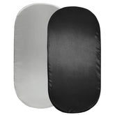 SiinvdaBZX satin bassinet sheets in light grey and black offer a soft sleep surface.