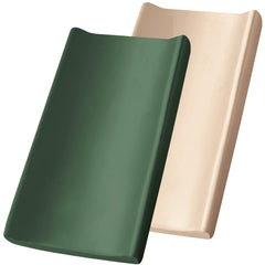 SiinvdaBZX satin changing pad cover set in green and beige for a smooth change