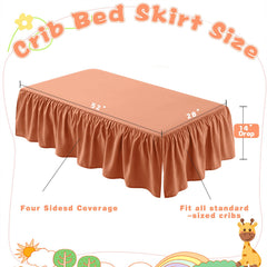 SiinvdaBZX rust orange crib skirt uses ultra-fine microfiber for soft, breathable comfort.