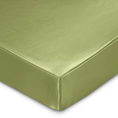 SiinvdaBZX satin crib sheet elastic-band closeup showing secure fit for safe sleeping.