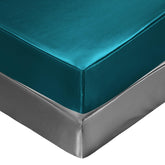 SiinvdaBZX satin mini crib sheets in teal and grey for silky-smooth sleep surface.