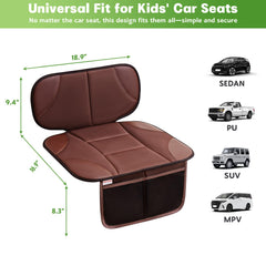 Siivton seat protector with mesh storage pockets keeps toys and snacks within reach.