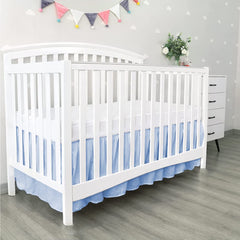 Silentnight 800-thread-count crib skirt provides durable fabric for daily use.