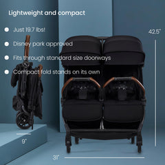 Silver Cross Jet Double all-terrain wheels glide on parks and sidewalks.