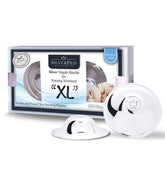 SilverPed 100% silver nipple shield XL front view, soothing feeds