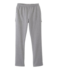Silvert's open-back fleece pant in heather gray for seated dressing and comfort.